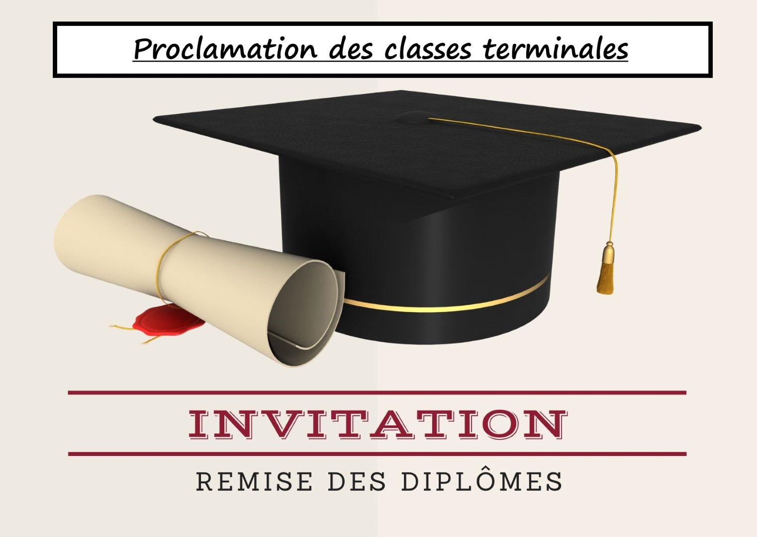 Classes terminales - Proclamation